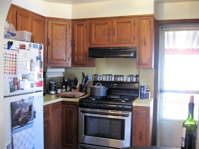 Kitchen with door to balcony