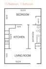 1 Bedroom Small (640 sf)
