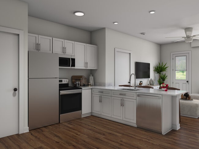 3BR, 2BA 2nd fl. - 1,110SF - Kitchen - Bishop Pond Residences Apartments