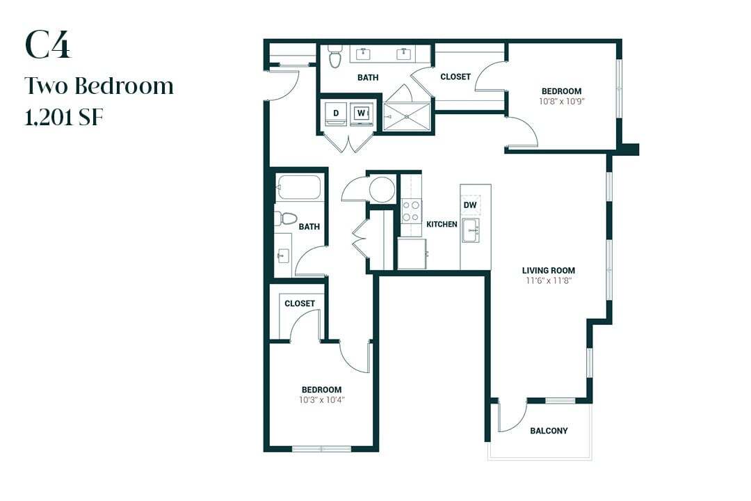 Floor Plan - Two Bedroom C4