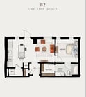 B2 | 1 Bed 1 Bath 621 square feet