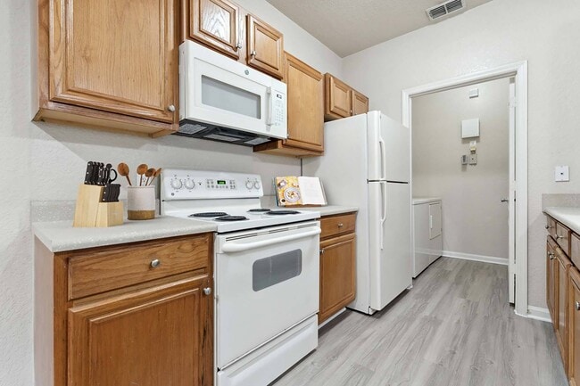 Kitchen with white appliances