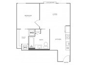 One Bedroom One Bath (595 SF)