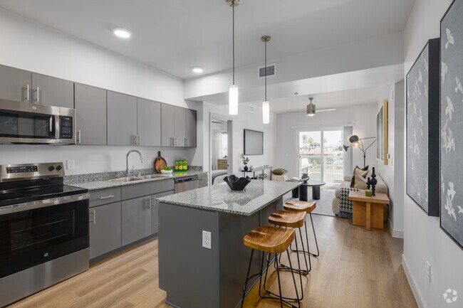 2BR, 2BA - 921SF - Kitchen/Living Room - Residences on Main