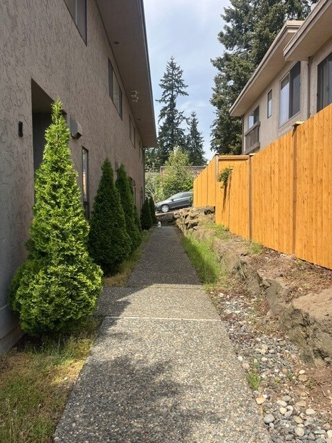 New fence & Walkway to entry - 10320 NE 186th St Unit #1
