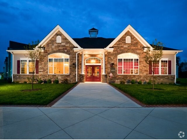 Exterior of the Clubhouse, Leasing Office, and 24 Hr Fitness Center - Laurel Green Rental