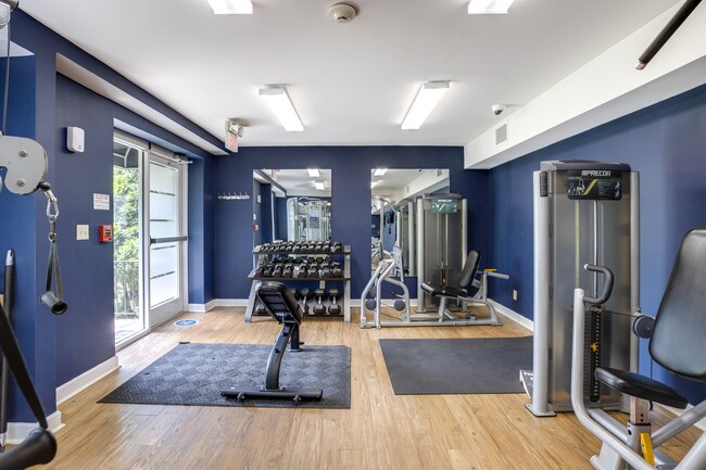 a gym with strength equipment at Park Crest Apartments, District of Columbia 20007