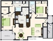 E2 | 2x2 | 1279 sq ft