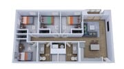 D1: 4BD | 2BA | 1029 SF