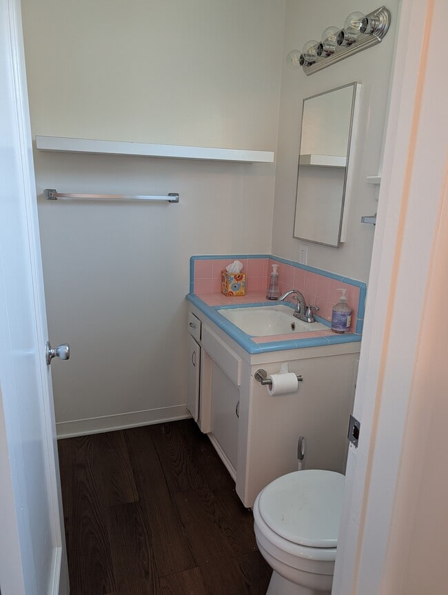 Freshly painted bathroom with shower