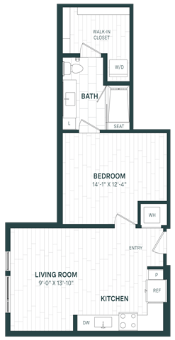 Floor Plan - 1 Bed/1 Bath JR-A05