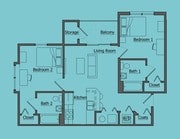 2BR/2BA