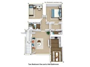 1 Bedroom / 1 .5 Bath