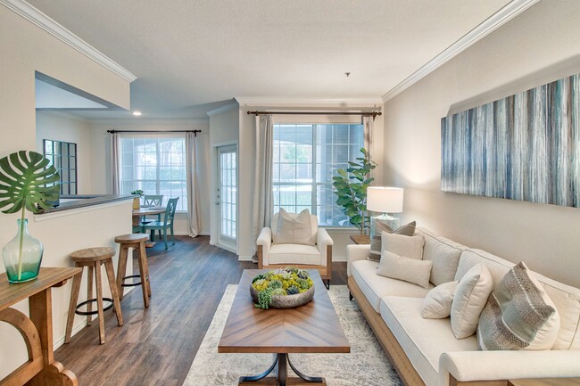 Living Room - The Lodge at Lakeline Village Apartments