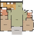 Floorplan B | 988 Sq Ft
