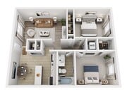 Two Bedroom, One Bathroom
