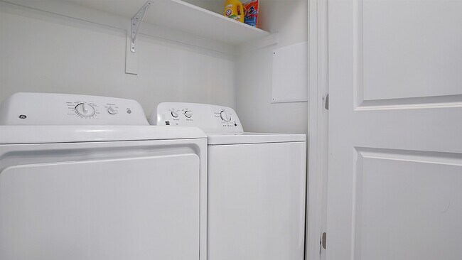 In-home full-size washer and dryer for everyday convenience.