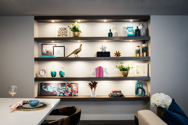 Built-in Shelves with Under Mounted Cabinet Lighting