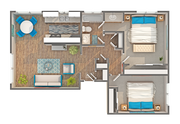 River | 2-Bedroom Floorplan