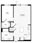 Explore the functional and elegant design of this modern apartment with ample living space.