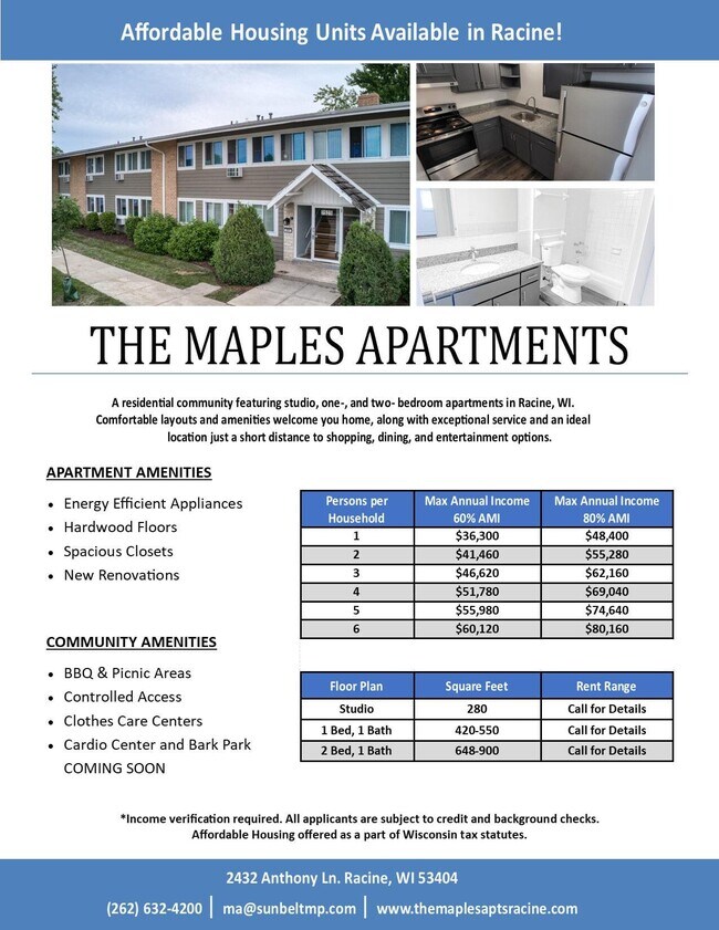 The Maples Apartments For Rent in Racine, WI