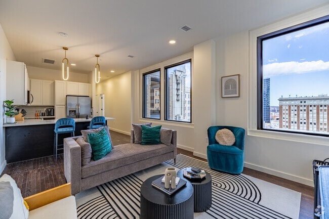 2BR, 2BA - 958SF - 903 - Living Area and Kitchen