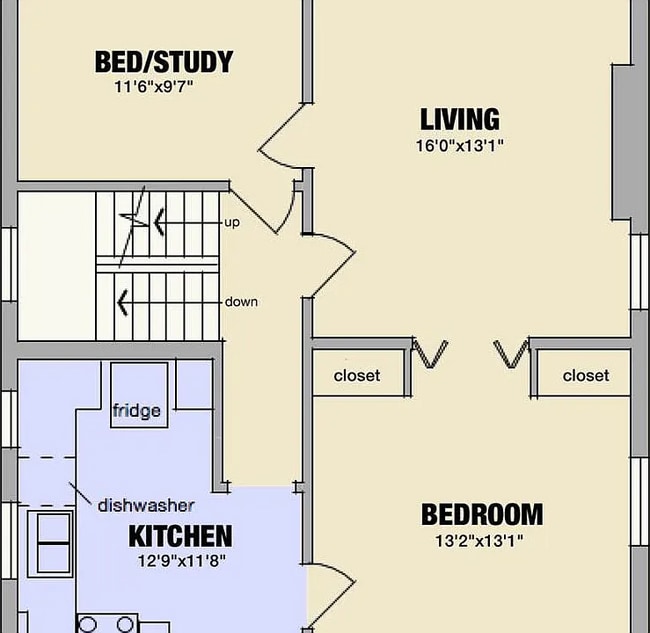 Disposición del segundo piso - 2025 Burnet Ave Unidad 2