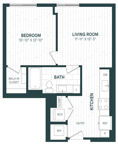 Floor Plan - 1 Bed/1 Bath-A07