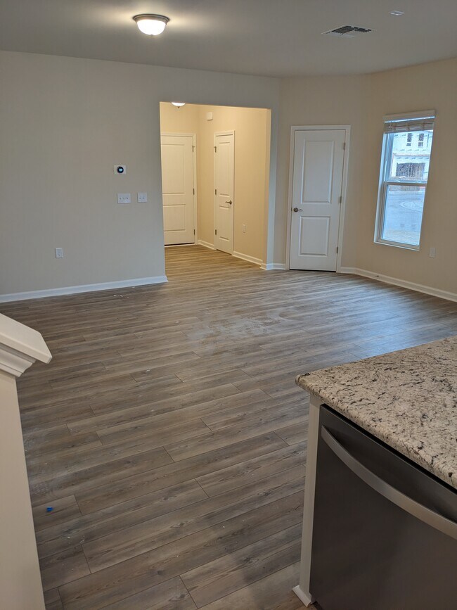 View of living space from kitchen