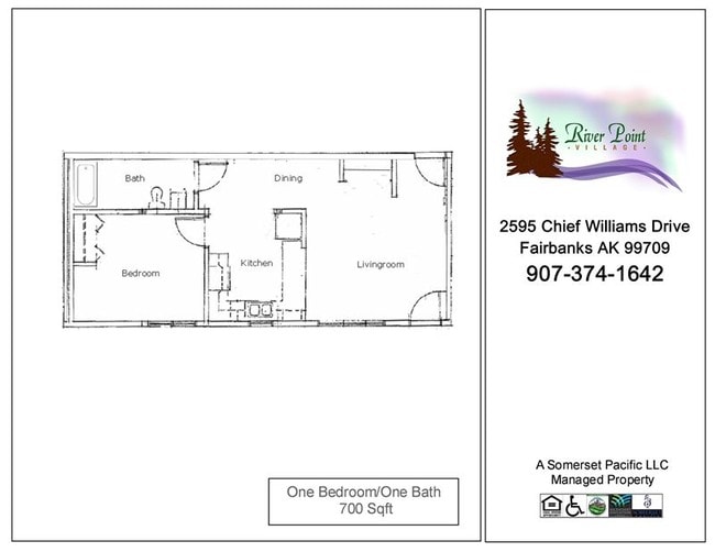 RVPT-One habitaciones, FP - River Point Village Apartments
