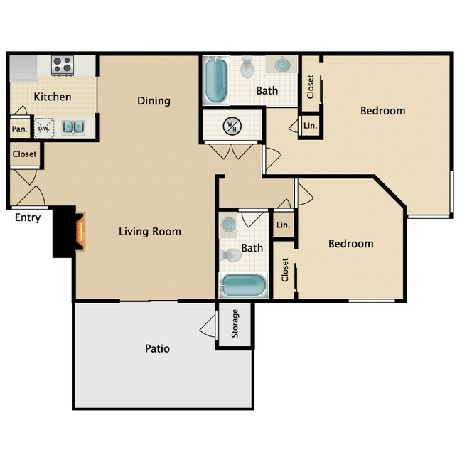 Photo - Beautiful and bright 2 bed 2 bath! Don't m... Unit 65-221
