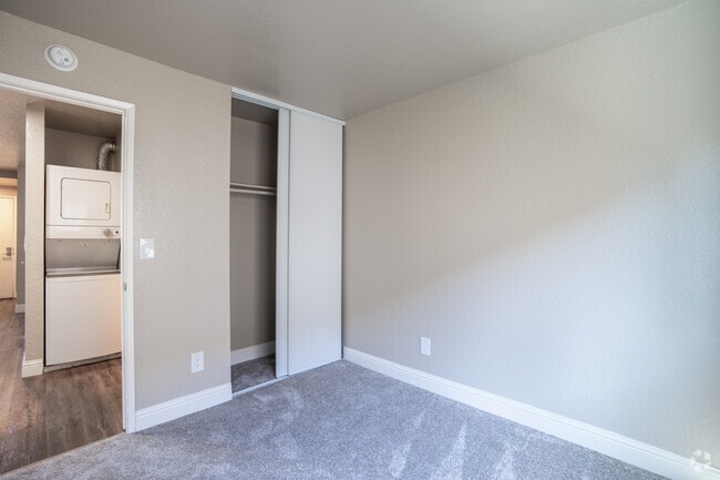 1BR, 1BA - 649SF with White Cabinets - Bedroom - Alderwood Park Apartments