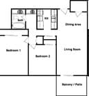 2 Bed 1 Bath