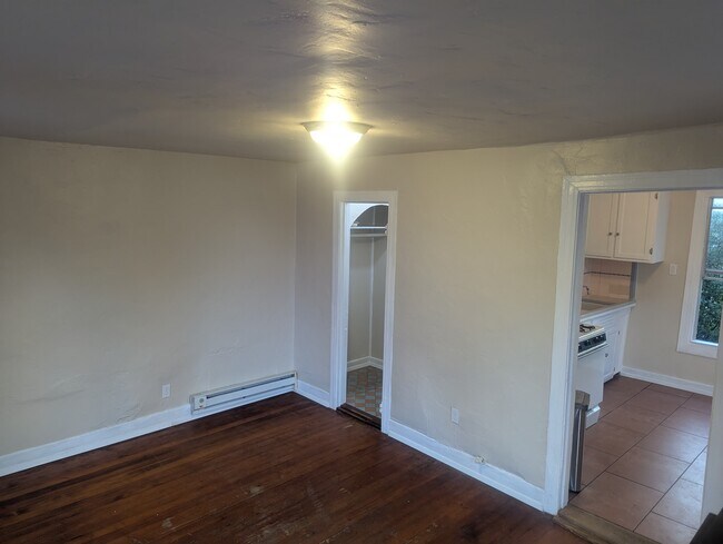 Main room. Bathroom on the left, kitchen on the right. - 2914 Harper Street Unit Apt B