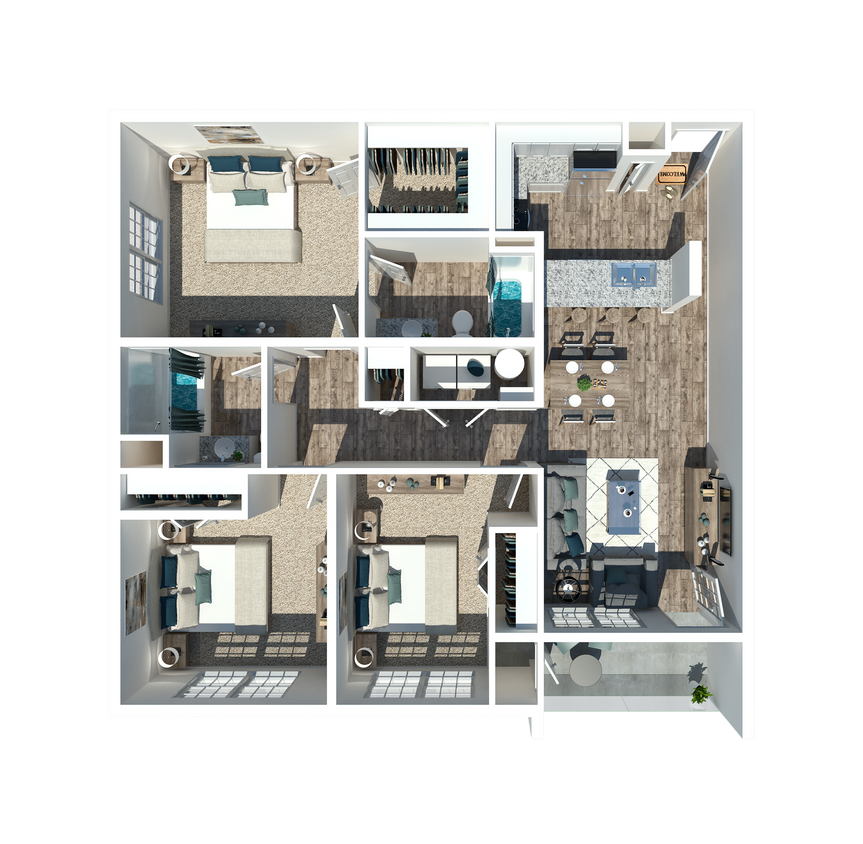 Tres habitaciones, dos baños - 3 Bedroom 2 Bath