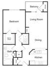 The Peachtree 1 bedroom 1 bathroom 794 sq ft apartment home at The Kendrick located in Atlanta, GA 30324