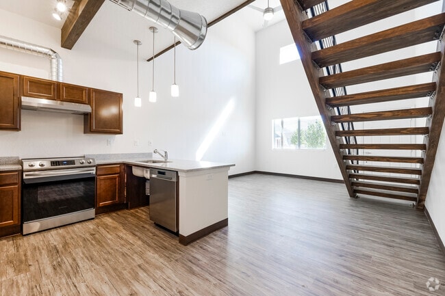 2BR, 2BA - 1,043SF - Kitchen/ Living Room