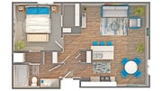 Jensen | 1-Bedroom Floorplan
