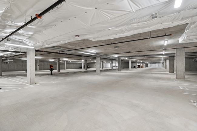 Spacious resident parking garage at Fryar Flats Apartments.
