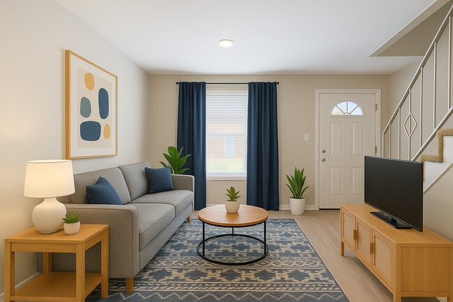 2BR 1.5BA Townhome Living Room - Ashby Gardens Rental