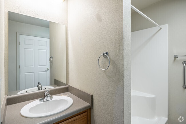 1BR, 1BA - 607SF - Bathroom - Wedington Place Senior Apartments