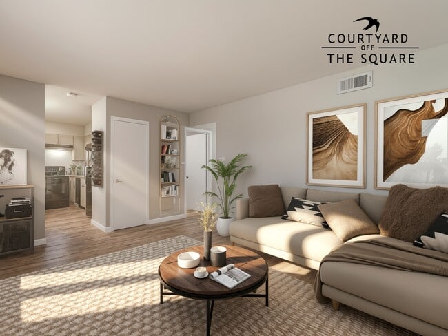 Courtyard Off The Square Living Room