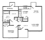 Floor Plan-1bed/1bath