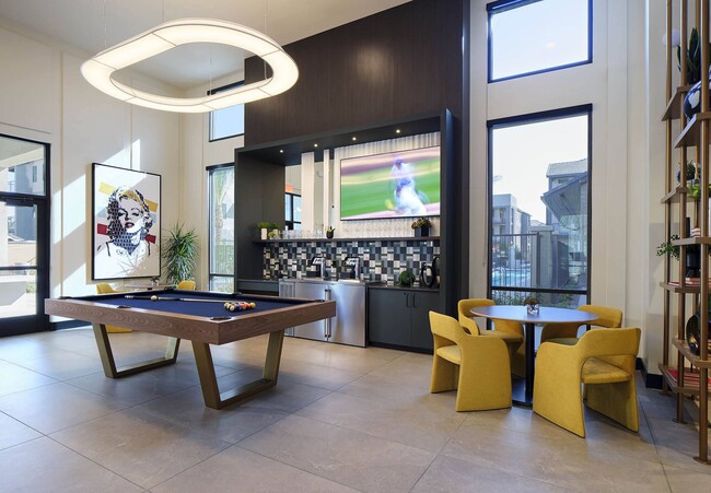 Game Room with Billiards - Halogen Apartments