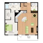 One Bedroom One Bath (961 SF)