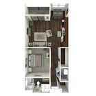 608 square foot one bedroom, one bath apartment home
