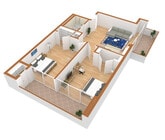 2 BR, 1 BA - The Kay Floor Plan