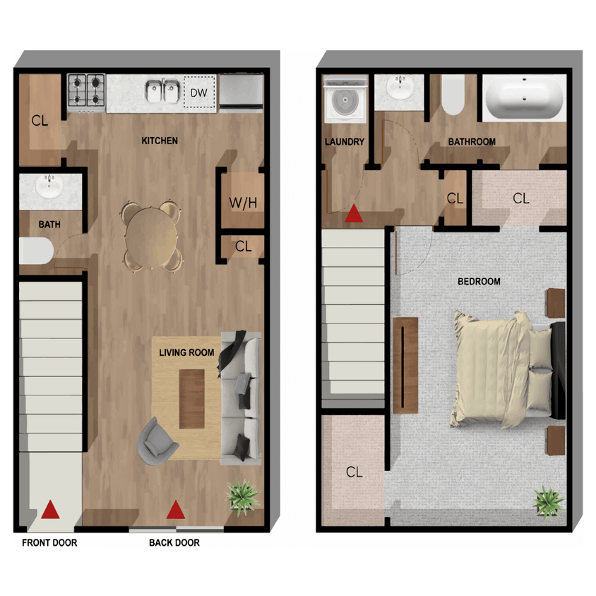 Floor Plan - 1B1.5B
