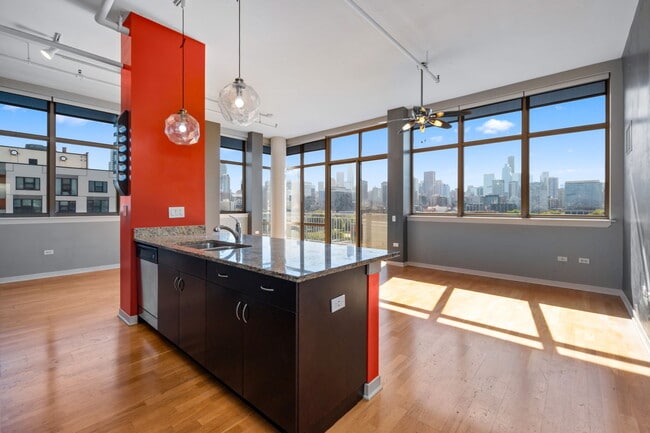 Open kitchen facing living room space - 511 W Division St Unit 807