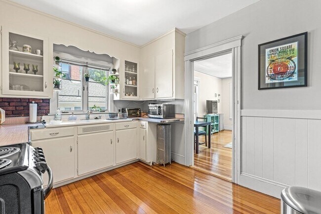 Kitchen is off the living room